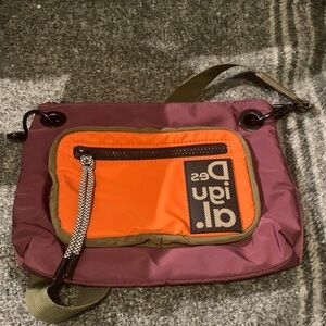 Desigual Purple and Olive Compact Crossbody with Black Logo Patch